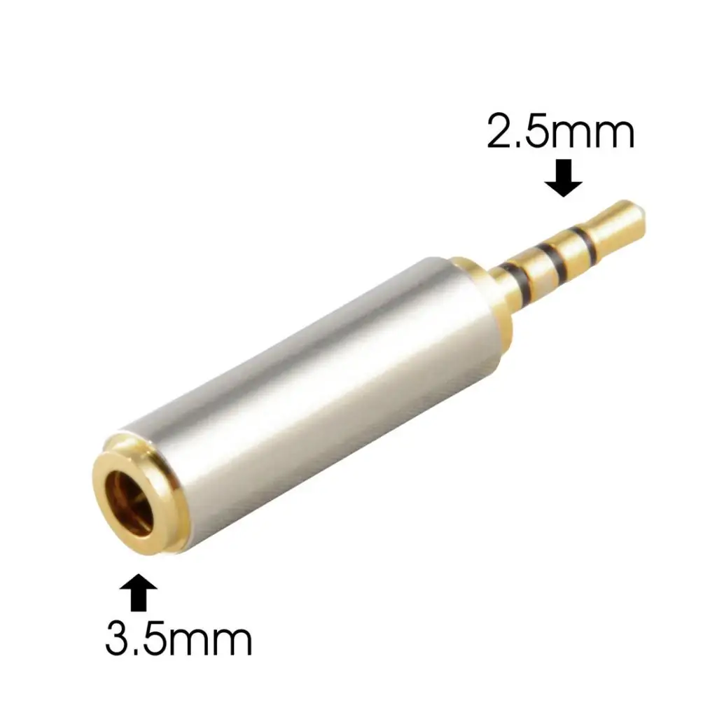 2 Pieces Gold New Audio 2.5mm Plug Male to 3.5mm Jack Female Aux Stereo Headset Adapter for iPODs, Cellphones, PDAm