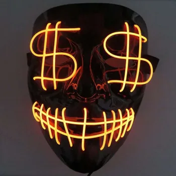 

EL Cold Light Street Dance Horror Halloween Carnival Luminous Mask Party Props For Halloween