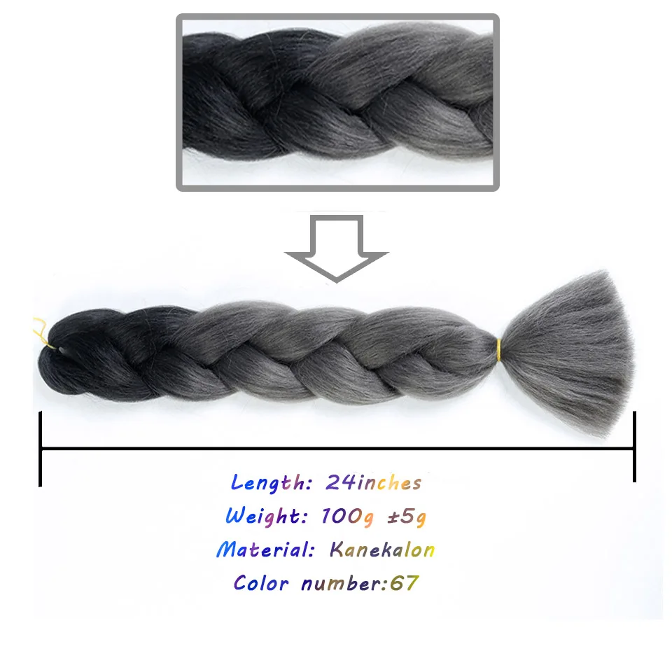 Джамбо косички аксессуары для волос длинные, радужной расцветки синтетические плетеные волосы крючком светлые серые волосы для наращивания африканские вязки - Цвет: P4/613