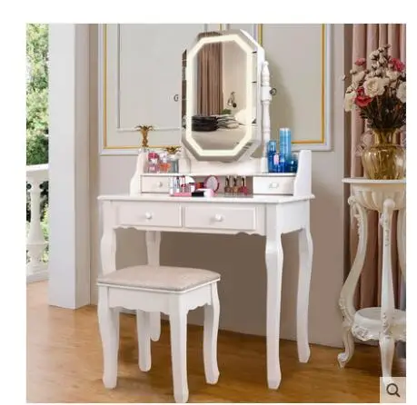 Европейский твердый деревянный туалетный столик для спальни Многофункциональный туалетный столик косметический столик мини-Бытовой Современный простой косметический C