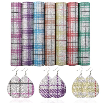 

David accessories 7pcs/set A5 15*21cm Bump Texture Fine Flitter Synthetic Leather Set DIY Bow Bag Faux Leather Fabric,1Yc10129