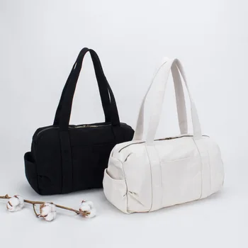 

New Japanese literary cotton canvas handbag shoulder bag Boston bag leisure bag travel bag