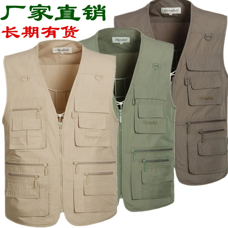 

Thin Outdoor Casual Bags Waistcoat Fishing Vest Large Size Reporter Waistcoat Working Waistcoat Photography Vest Large Size
