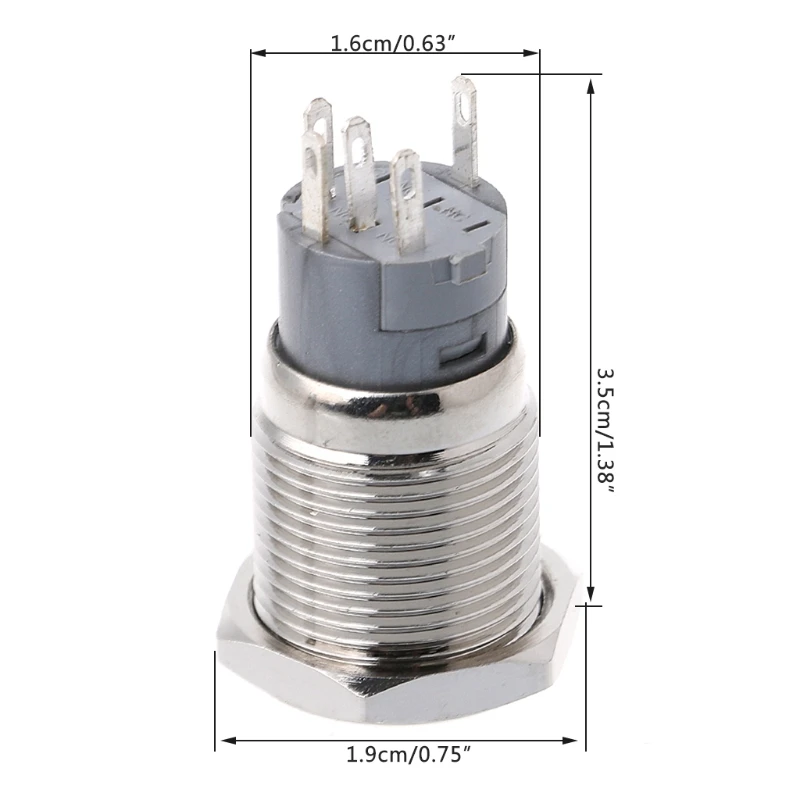 

16mm LED illuminated Metal Momentary Push Button Switch 12V 3A IP65 Switch Y1QB