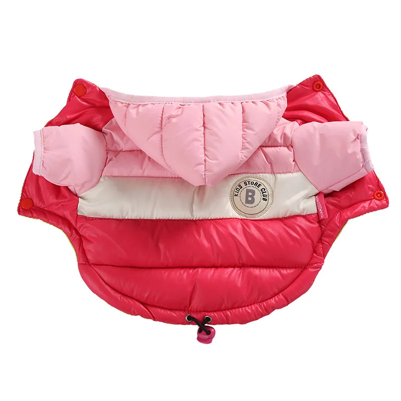 Зимние мопса пальто, Одежда для питомцев, для собак Толстовка Одежда для собак для маленьких собак, одежда для собак куртка для девочек Теплый собака костюмы Чихуахуа Ropa Perro - Цвет: Pink Red