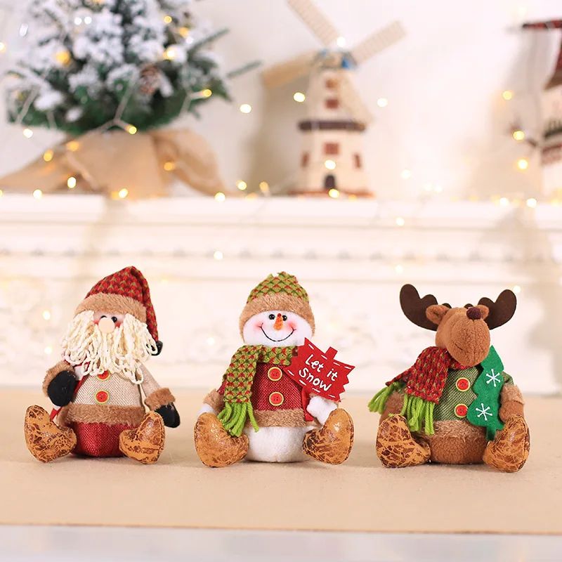 

1Pcs Santa Snowman Elk Doll Christmas Ornaments Children's Gift Present Xmas New Year Party Decor Supplies Home Decoration 62819