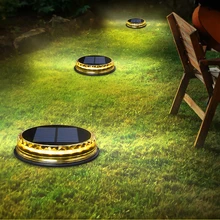 Lampe solaire à 17led avec disque, imperméable, éclairage d'extérieur, luminaire de paysage, idéal pour un jardin, une cour, une terrasse ou un Patio, 8 unités 