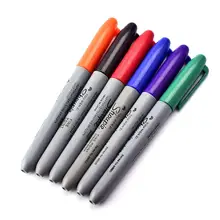 Перманентные маркеры, Экологичная ручка для татуировки, точилка, 6 цветов, ручки Marke