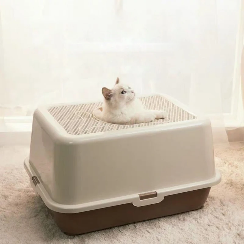 Fully Closed Cat Toilet Pet Bedpan Anti Splash Large Cat Litter Box Top Into Sand Box Deodorization Tray Send Cat Litter Shovel Fully Closed Cat Toilet Pet Bedpan Anti Splash Large Cat Litter Box Top Into Sand Box Deodorization Tray Send Cat Litter Shovel
