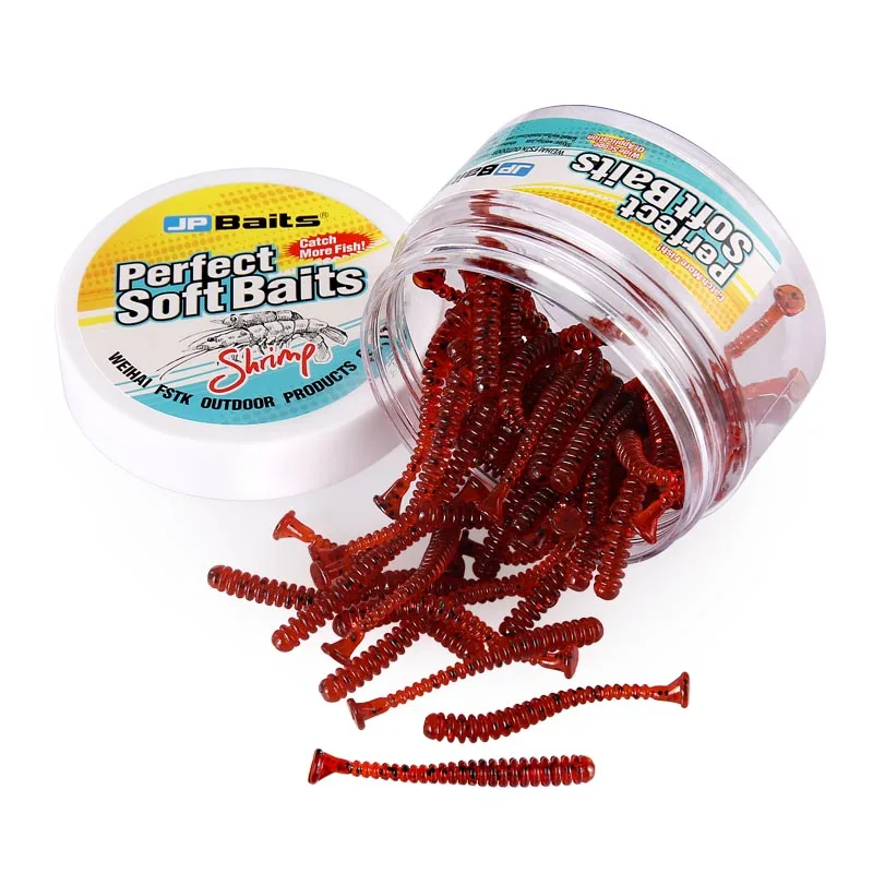 Soft Worm Wobblers T-Tail Bass Mini with 50pcs/Box 48mm Mirco Rig Swimbait