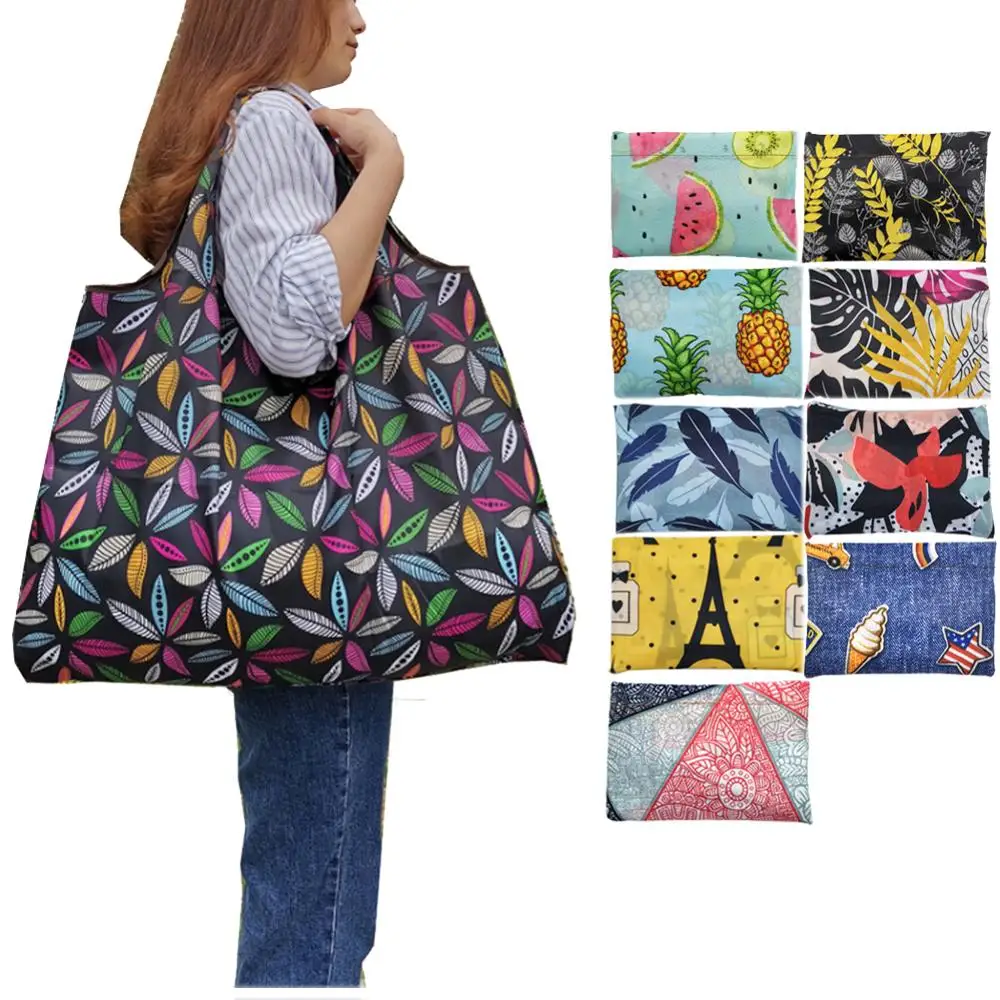 

Reusable Shopping Bags Large Foldable Washable Tote Purse Waterproof Grocery Bag for Everyday Use
