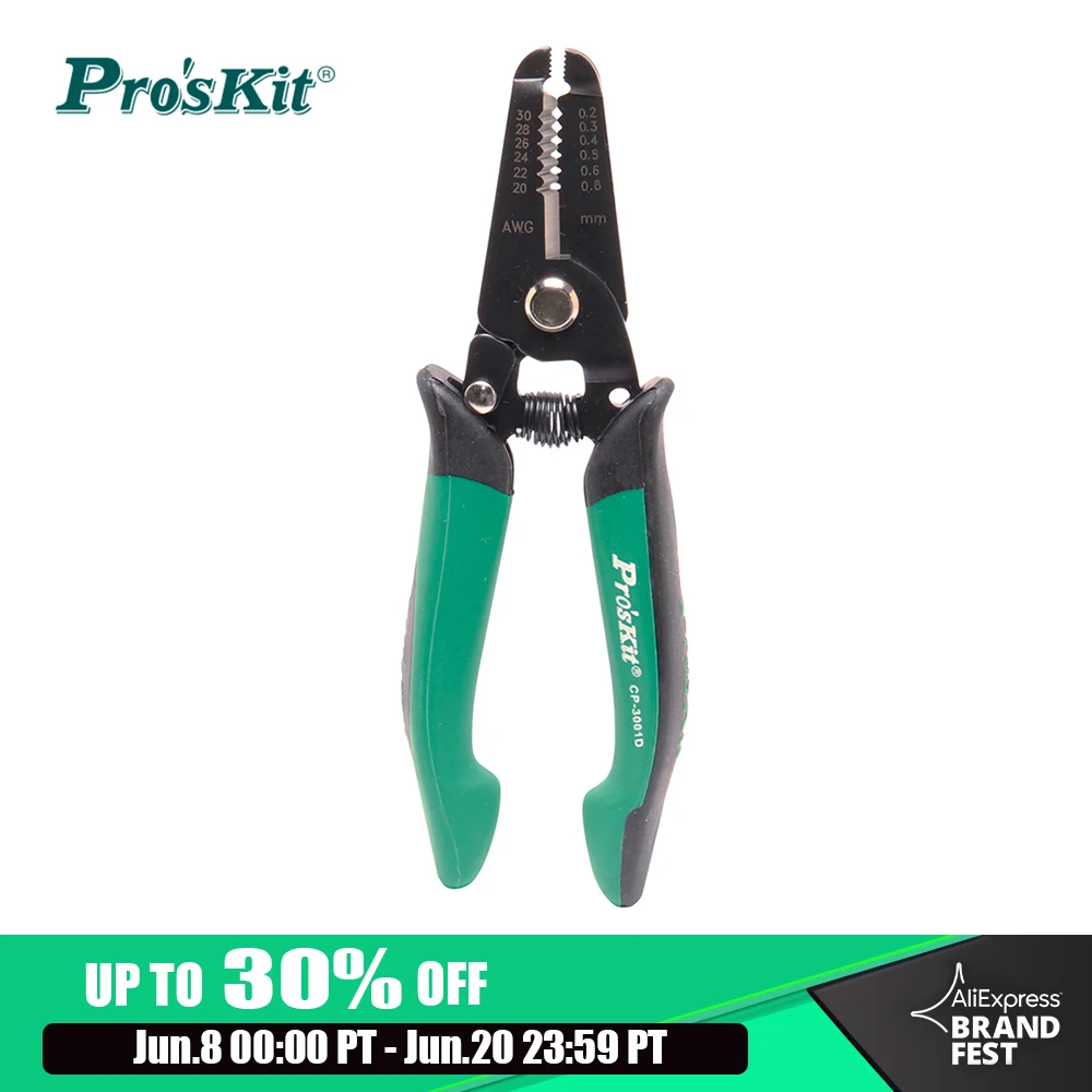 Pro'sKit CP-3001D CP-3002D SK7 10-30 AWG Precision Wire Stripping tool Cutting Plier | Инструменты