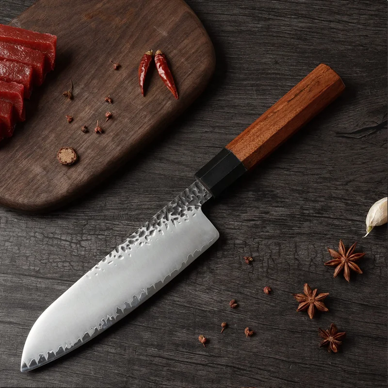 Набор ножей Santoku из дамасской стали и кухонных 2 шт. 7 дюймовый острый нож Nakiri Cleaver