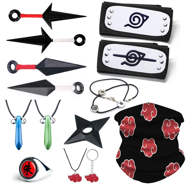 Gants de Cosplay Ninja pour enfants, ensemble de masque avec bandeau,  Naruto Kakashi, accessoires Uchiha Mittens, figurine d'action, jouet