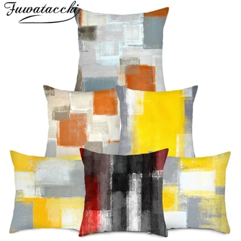 

Fuwatacchi Geometric Cushion Cover Artistic Painting Printed Pillow Cover Throw Pillow Case for Home Sofa Decor Cojines 45x45cm