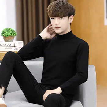 

Autumn and winter men's long sleeve T-shirt trend warm upper garment plus Plush thickened soil Cotton autumn bottoming blouse