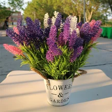 Украшение Романтический Прованс цветок лаванды шелк Искусственные цветы зерно декоративное моделирование водных растений