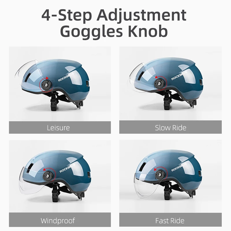 ROCKBROS Electric Bicycle Helmet Men Women MTB Road Bike Helmet With Goggles Motercycle Safety Helmet Protection Cycling Helmet