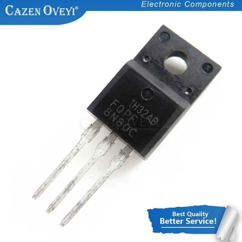 10pcs/lot FQPF8N80C TO-220 8N80C 8N80 TO220 MOS FET transistor In Stock |