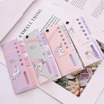 

200pcs Cute Unicorn N Times Memo Pad Sticky Notes Cartoon Bookmark Stationery Label Stickers School Supplie Notepad escolar