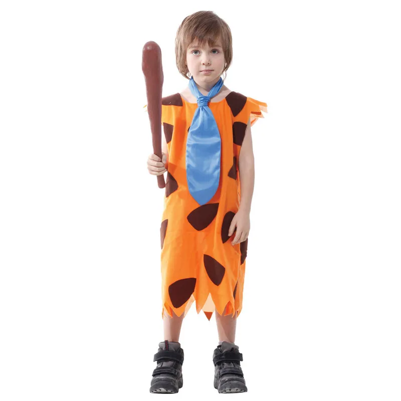 Umorden Purim, карнавальные вечерние костюмы на Хэллоуин, первобытные дикари, Flintstones, костюм для мужчин, каменный век, косплей для мальчиков, для взрослых и детей - Цвет: child