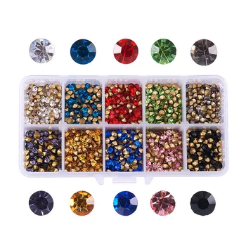

3450~3480pcs Glass Pointed Chaton Rhinestones Cabochons Jewelry Crystal Gems