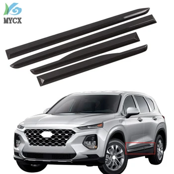 

For Hyundai Santa Fe ix45 2019 2020 Carbon fiber Car Side Door Body Cover Moulding Trim Strip Car Exterior Accessories 4pcs