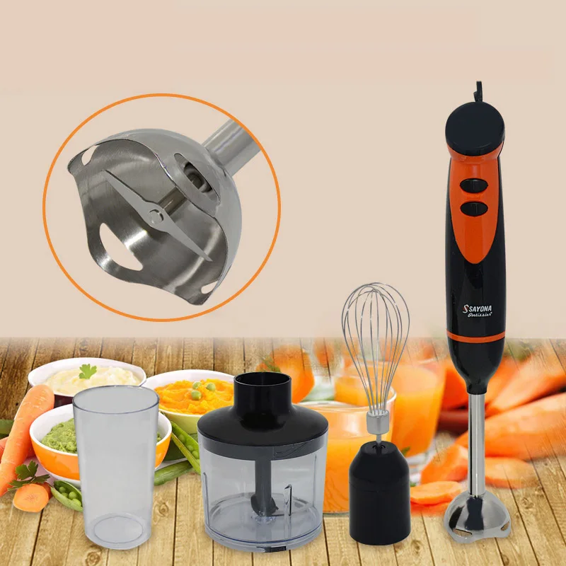 

4-in-1 Electric Kitchen Mixer Portable Hand Blender Food Processor Mixer Juicers Kitchen Smoothie Baby Blender rod