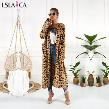 

Lslaica Women's jacket plus velvet Bao Leopard coat hot sale double-faced plush cardigan shirt female autumn and winter 2019