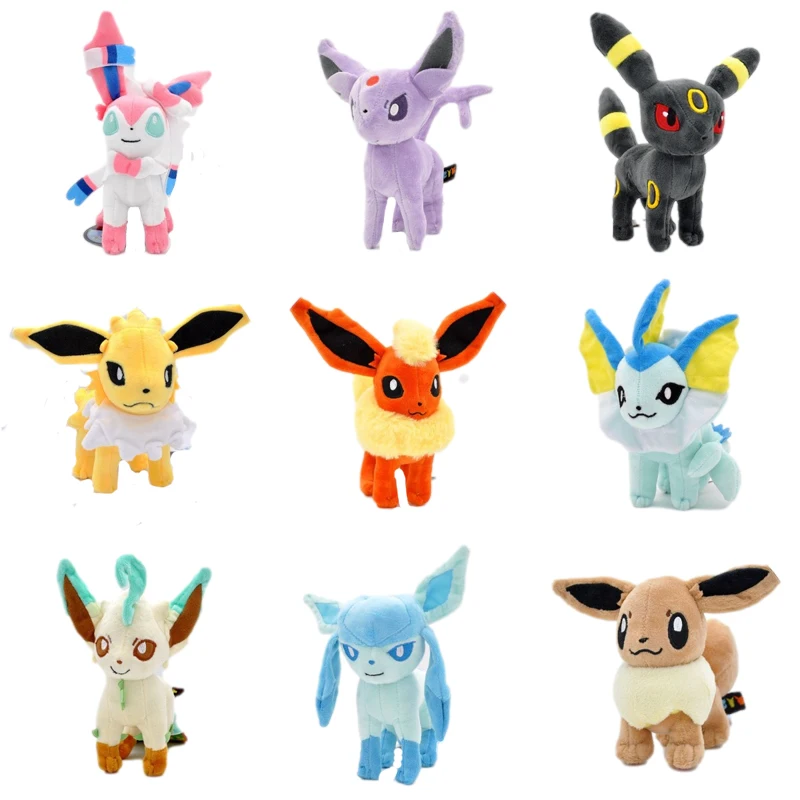 Плюшевые игрушки 9 шт./лот TAKARA TOMY pokemon16 см Eevee Sylveon Umbreon Flareon Jolteon Vaporeon зеркаon подарки