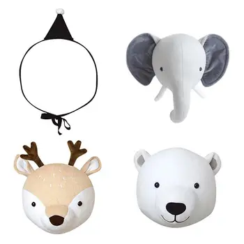 

Ins Style Custom Children's Baby Room Simulated Animal Shape Doll Decoration Wall Hanging Stereo Style Decoration In Stock