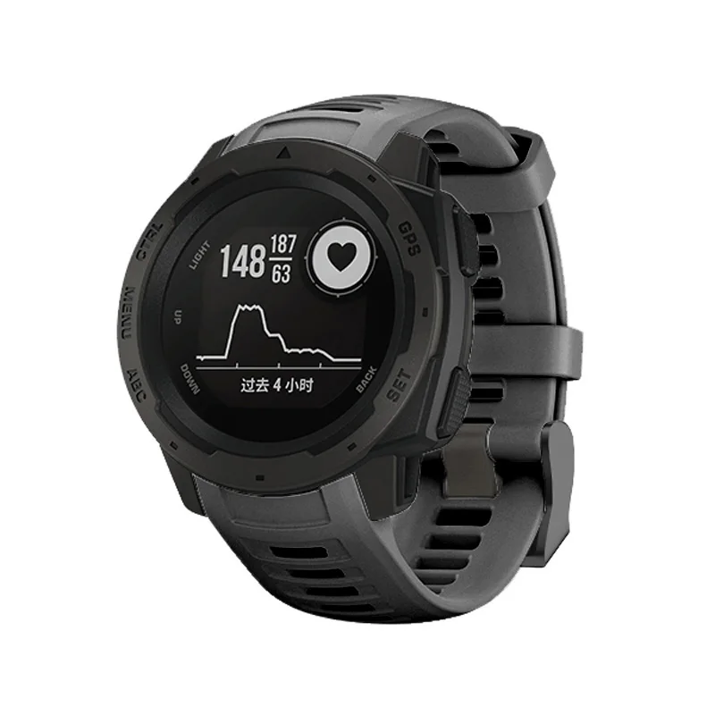 22 мм спортивные часы силиконовый ремешок для Garmin Instinct AIC88 - Цвет ремешка: Серый