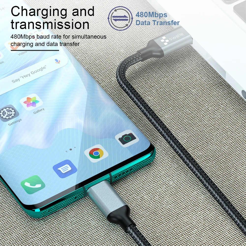 Swalle USB 3,0 type C-USB C кабель для samsung S9 S8 Note 9 8 PD 60W 3A Быстрая зарядка 4,0 USB-C кабель для быстрой зарядки для MacBook