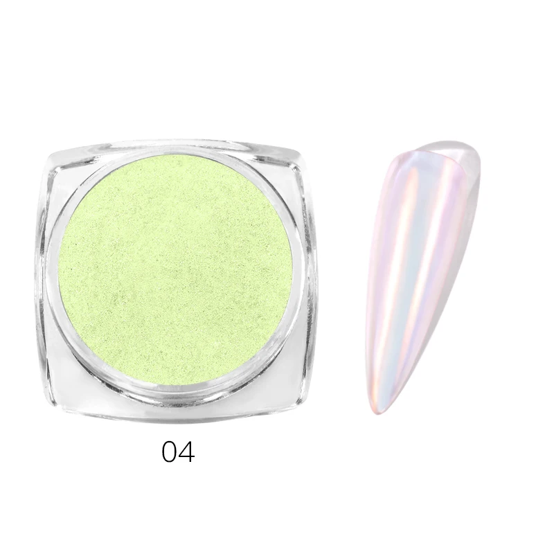 0.2g Ice Transparent Mirror Nail Glitter Powder Mirror Glitter UV Gel Pigment Magic Chrome Dust 6 Colors Nail Art Decorations - Цвет: EES05174