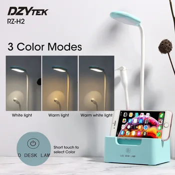 

RZ 2 in 1 Desk lamp With Fan Reading USB Rechargeable LED Desk Lamp Touch Dimming Adjustment Table Lamp Reading Bedside Bedroom