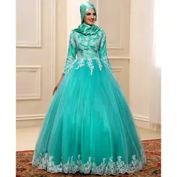 2019 кружевное свадебное платье abaya Vestidos De Noiva, арабское свадебное платье с длинными рукавами, винтажное мусульманский хиджаб, свадебное