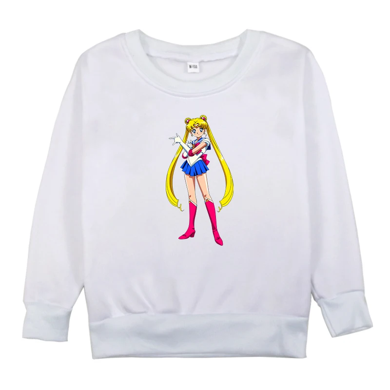 Hoodies 1 Толстовки для мальчиков и девочек; сезон осень-зима; детские толстовки с капюшоном для девочек с принтом Сейлор Мун; длинный костюм с рукавами для подростков; футболка для девочек; одежда - Цвет: Hoodies 1