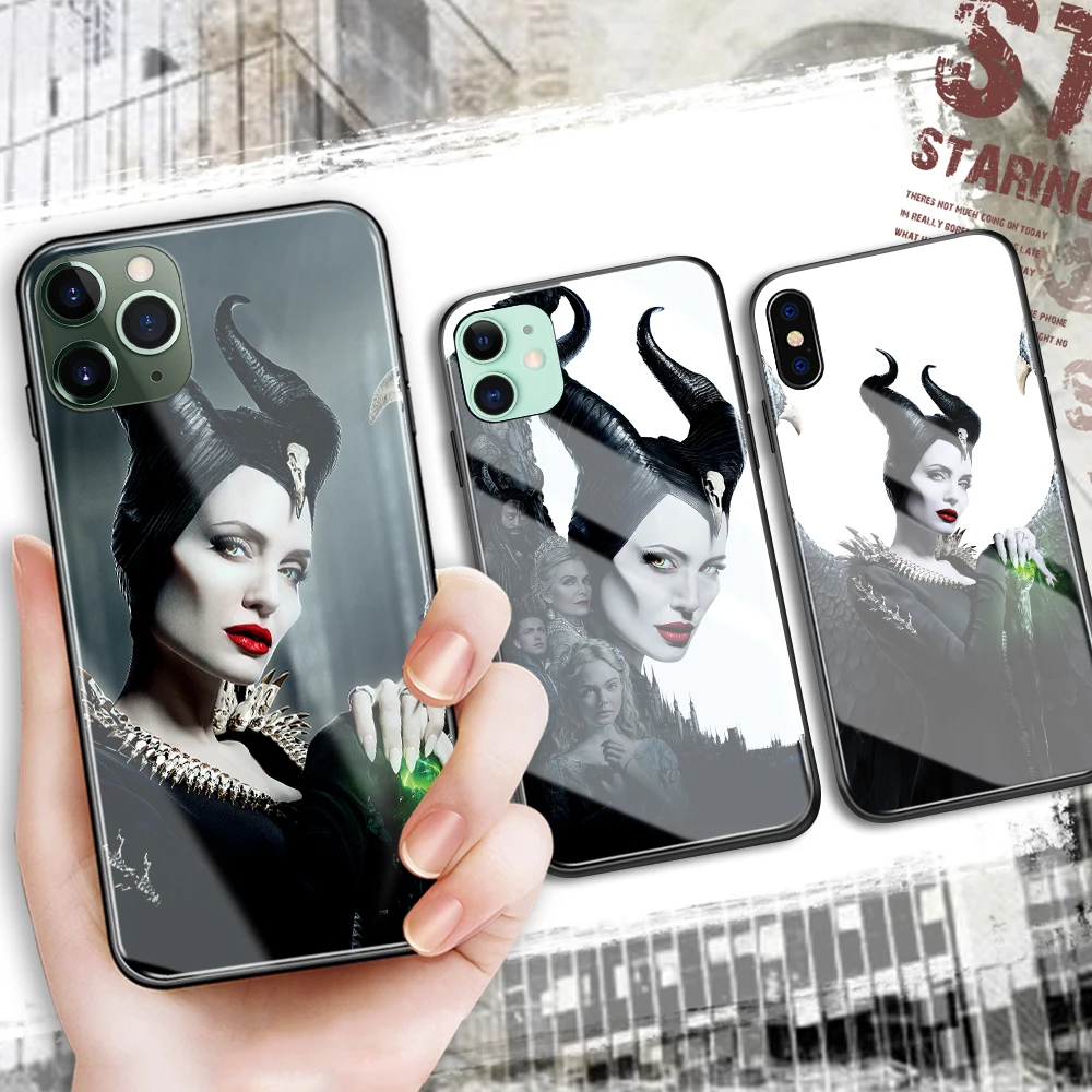 Movie maleficent glass phone case cover soft silicone for iphone 6 6s 7 8 plus X XR XS Max 13 12 11 pro max | Мобильные телефоны и
