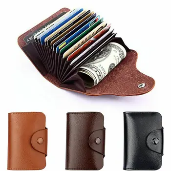 

Women Men Leather Aluminum Wallet RFID Blocking Pocket Holder Credit Card Case