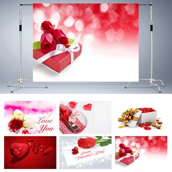 

Nitree Illusory Light Pot Love Red Rose Valentine's Day Heart-Shaped Backdrop Photography Background Photo Studio Props Vinyl