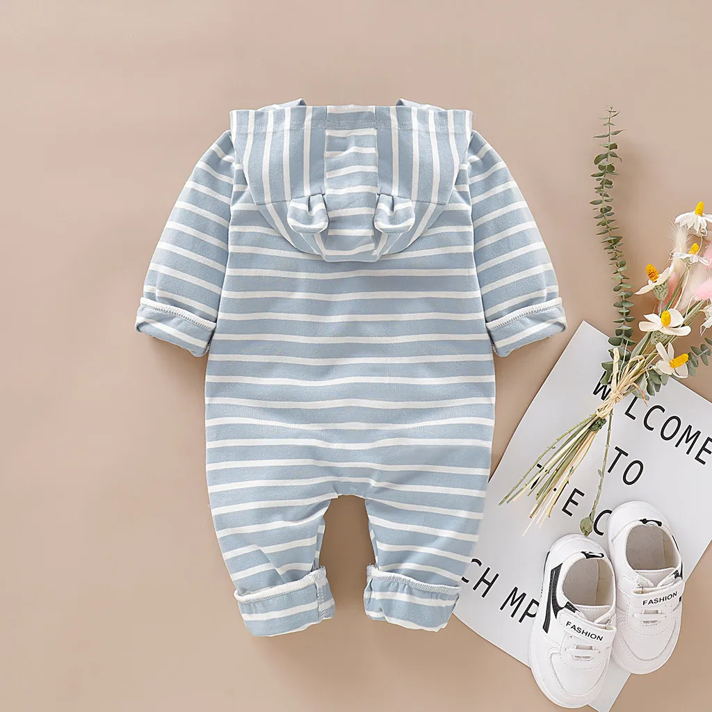 new born baby clothes baby boy romper winter clothes costume romper onesie disfraz bebe halloween Striped Long Sleeve 0-24m Z4