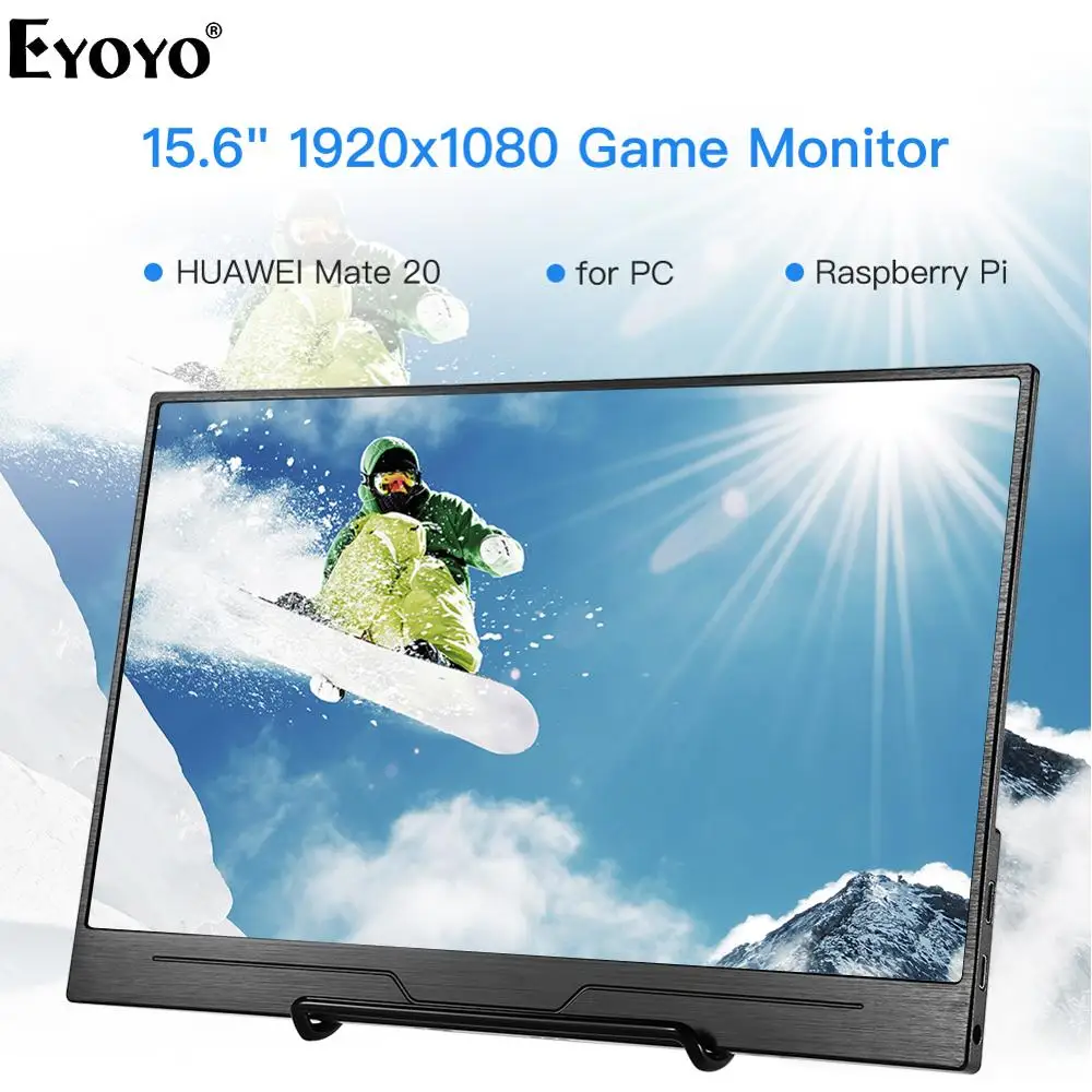 

Eyoyo EM15H 15.6" FHD IPS Portable USB Type C gaming Screen Monitor PC 1920X1080 for Macbook PS3 PS4 LCD HDMI Computer Moniteur