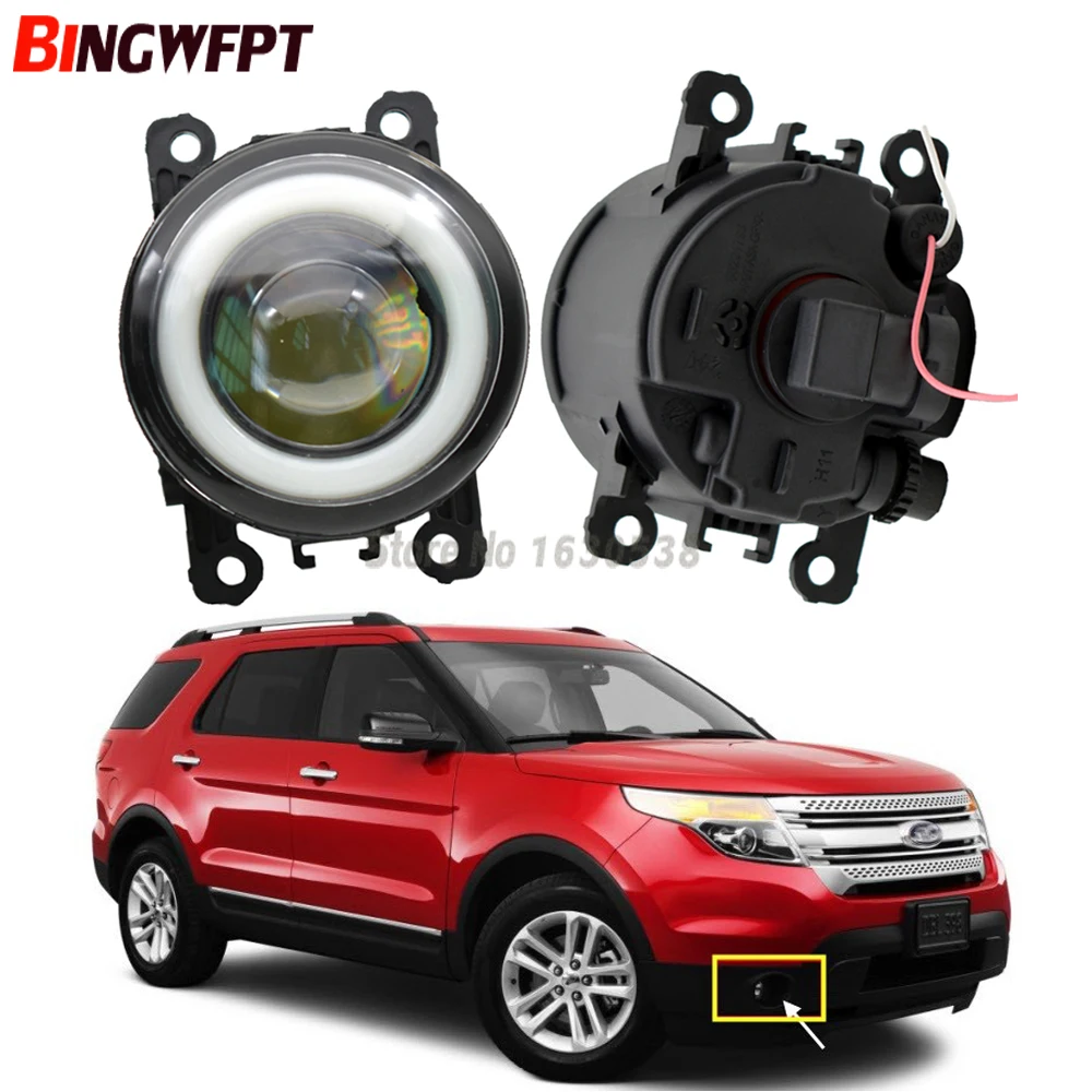 

2x NEW Angel Eyes Car Styling front bumper LED fog Lights with len For Ford Explorer 2011 2012 2013 2014 For Focus MK2 MK3
