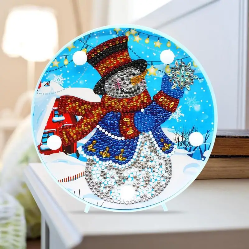 5D DIY алмазная живопись светодиодный светильник Рождественское украшение для дома Дед Мороз Рождество Счастливый год украшение домашний декор