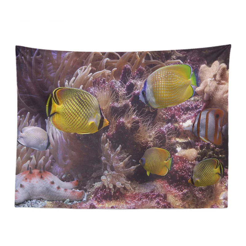 16 Красивый морской гобелен с животными морской конек клоун Anemone Лев рыба гостиная украшение настенный Кемпинг одеяло для отдыха - Цвет: 16