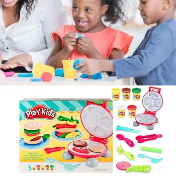 

Color Clay Tool Mold Set DIY Plasticene Clay Environmental Protection Cooking Toys Plasticine And Tool Set For Children