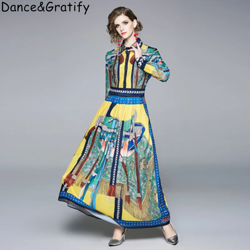 Высококачественный Роскошный дизайнерский бренд Runway платье Новинка 2019 осеннее