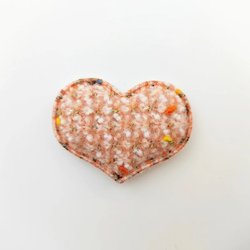 48 Teile/los 40*32mm Gepolsterte Plüsch Patches Herz Applique für Handgemachte Kleidung Hut Nähen Liefert DIY Haarnadel haar Band Zubehör – Detail 5