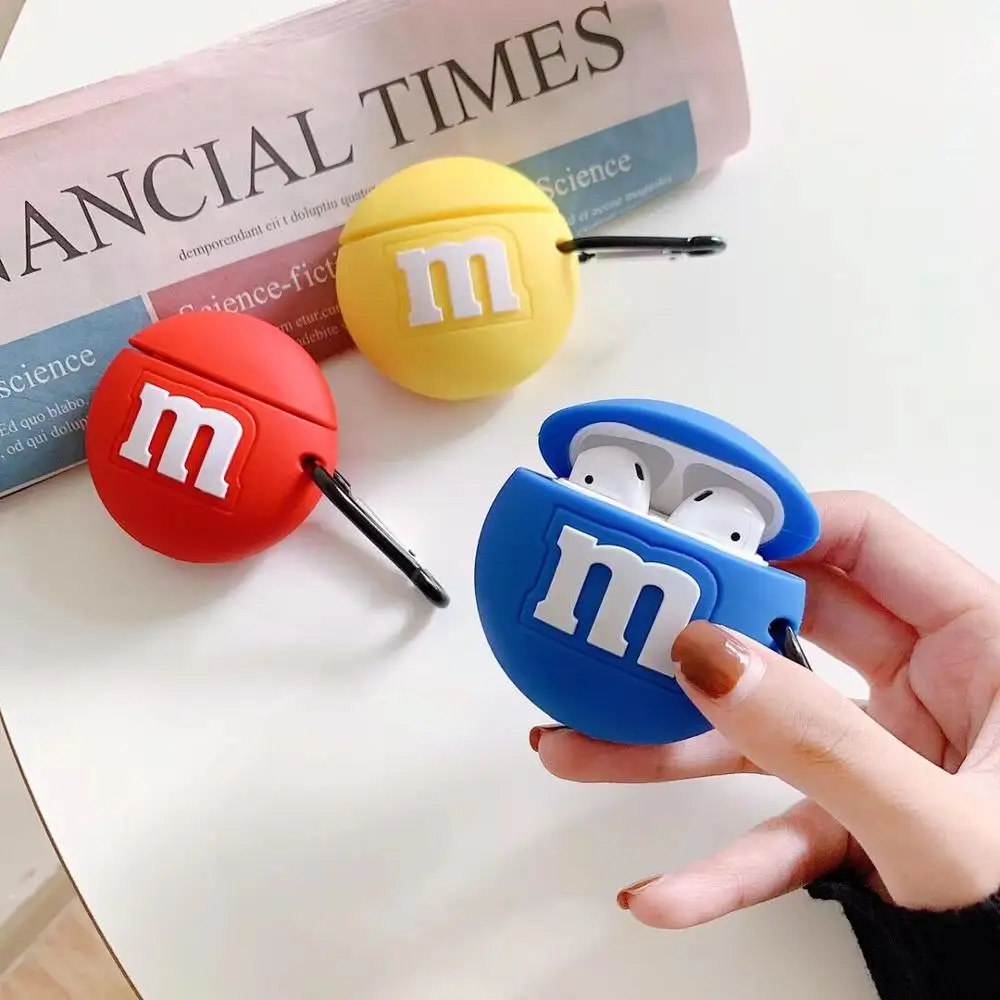 Силиконовый чехол для наушников с милым мультяшным M bean candy AirPods Bluetooth