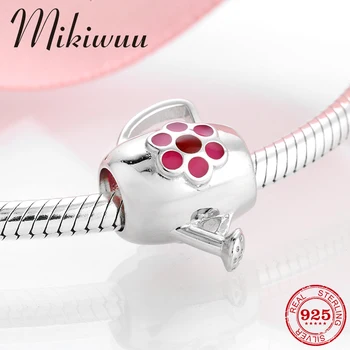 

925 Sterling Silver Creative flower Watering pot fine Beads Fit Original Pandora Charm Bracelet Jewelry making